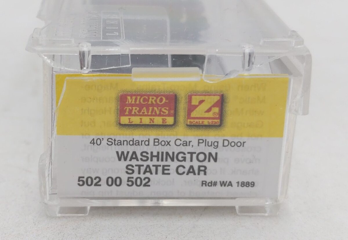 Micro-Trains 50200502 Z Washington State 40' Standard Plug Door Boxcar #1889 LN/Box