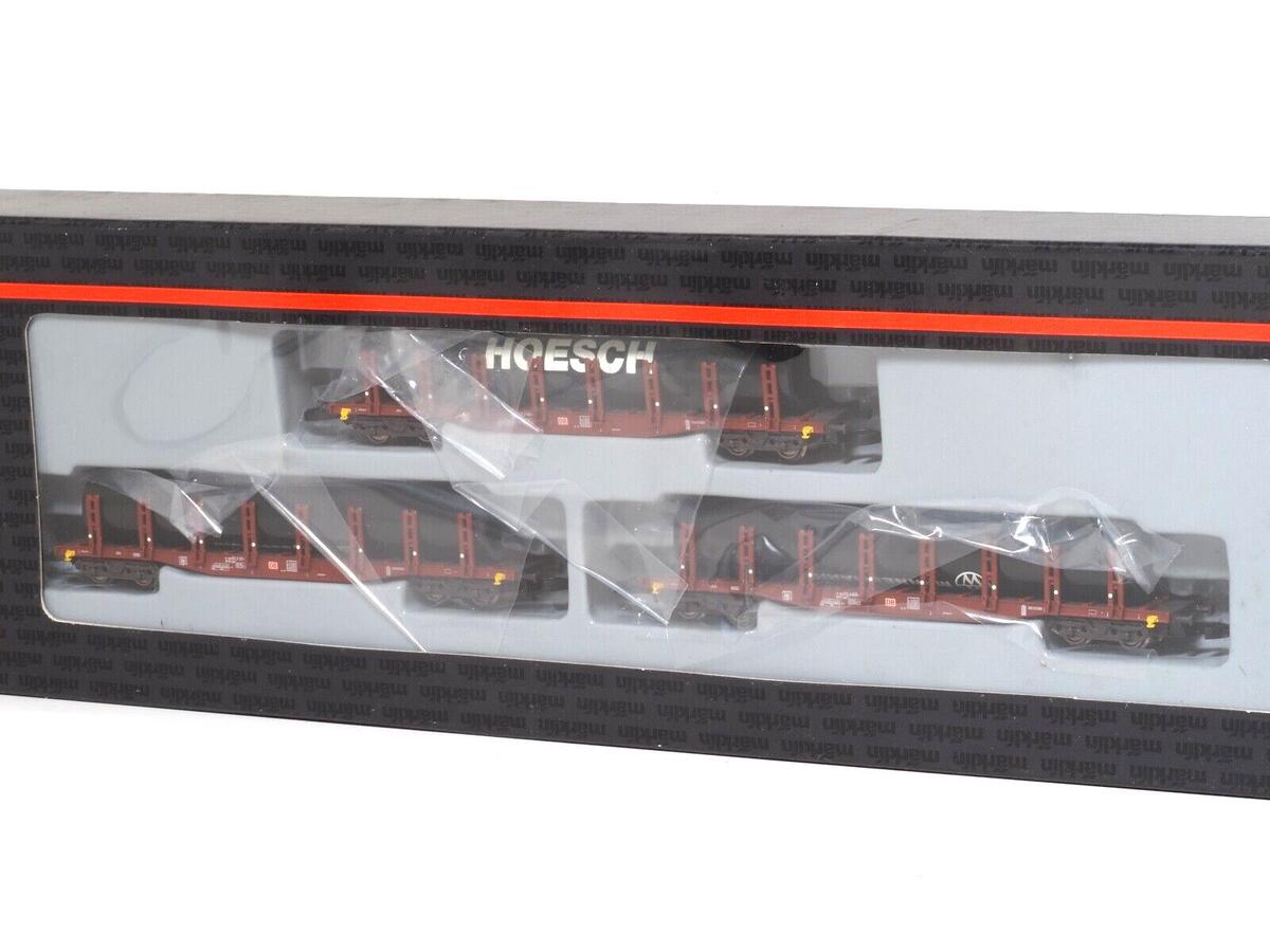 Marklin 82599 Z German Railroad DB AG Type Snps 719 Double Stake Car (Set of 3)