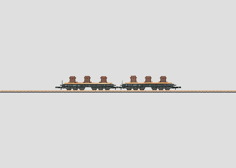 Marklin 82356 Z German Federal Railroad DB Heavy Duty Flat Car Set (Set of 2)