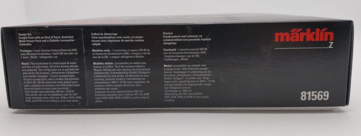 Marklin 81569 Z German Federal Railroad DB Steam Freight Starter Set