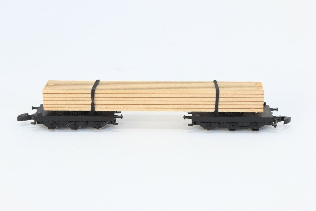 Marklin 8619 Z Scale Flatcar with Lumber Load – Trainz