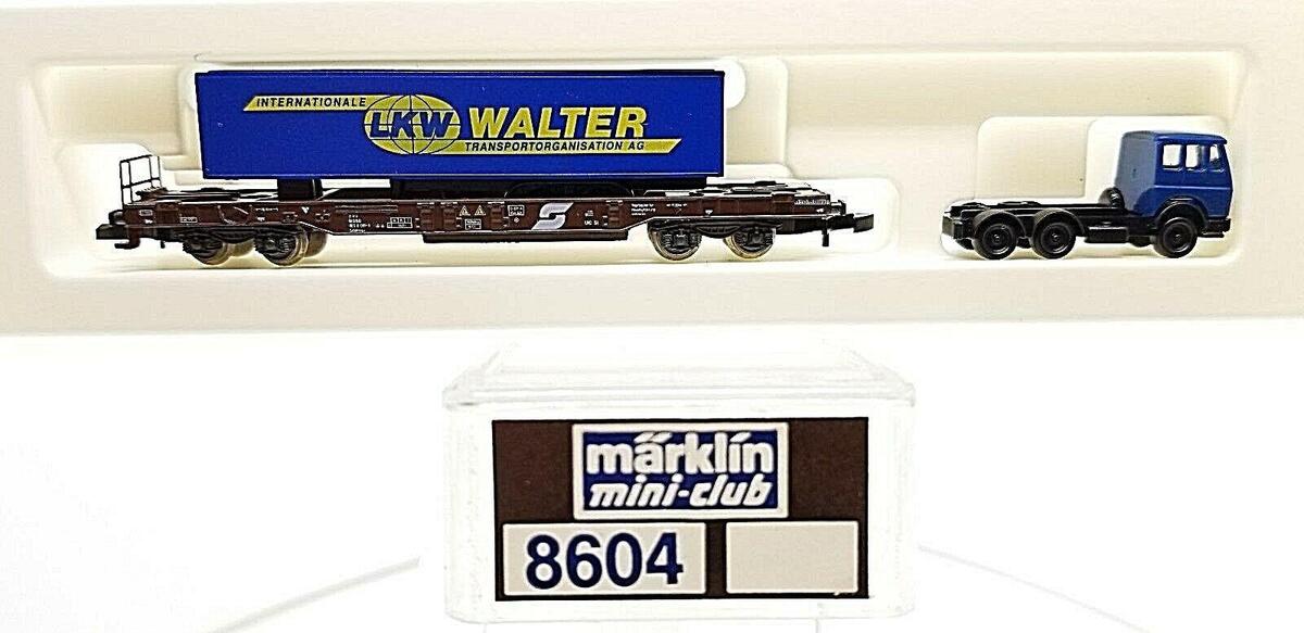 Marklin 8604 Z Flatcar w/ LKW Walter Trailer & Truck LN/Box