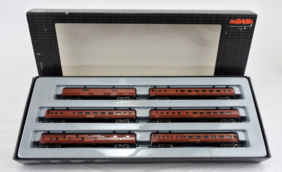 Marklin 87847 Z Pennsylvania Railroad Streamliner Passenger Car Set (Set of 6) NIB