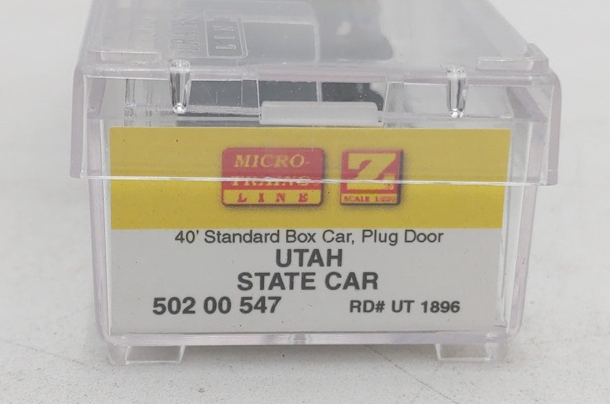 Micro-Trains 50200547 Z Scale Utah State 40' Standard Plug Door Box Car #1896 EX/Box