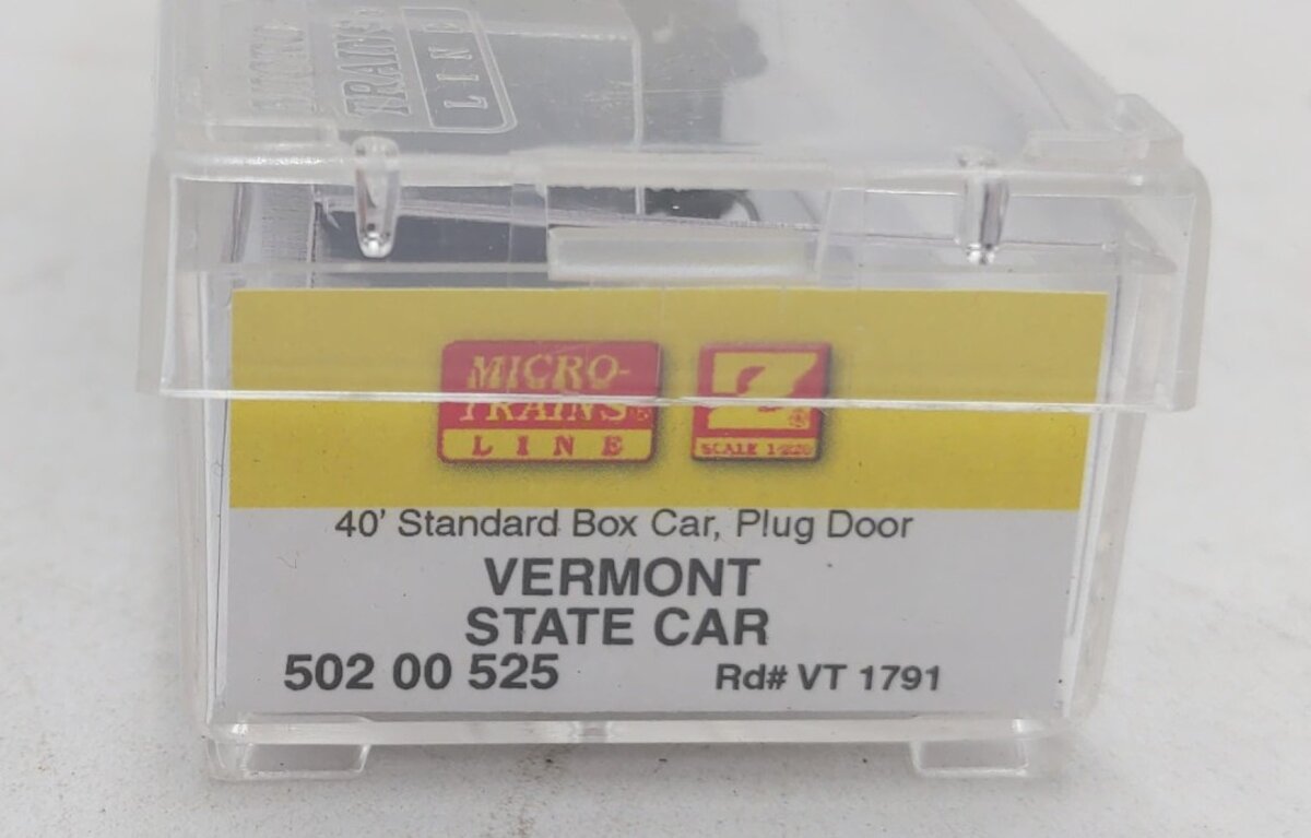 Micro-Trains 50200525 Z Scale Vermont 40' Standard Plug Door Box Car #1791 LN/Box