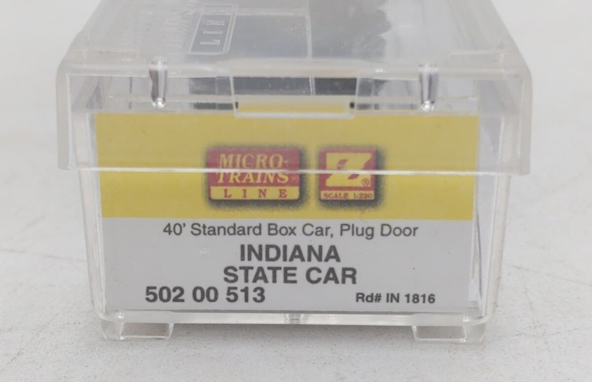 Micro-Trains 50200513 Z Scale Indiana State 40' Steel Plug Door Boxcar #1816