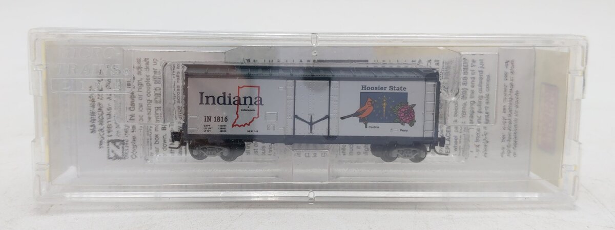 Micro-Trains 50200513 Z Scale Indiana State 40' Steel Plug Door Boxcar #1816
