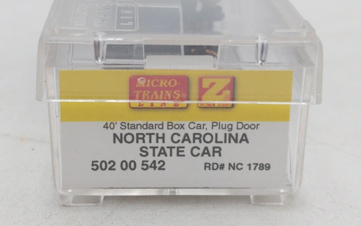 Micro-Trains 50200542 Z North Carolina 40' Standard Plug-Door Box Car #1789 EX/Box