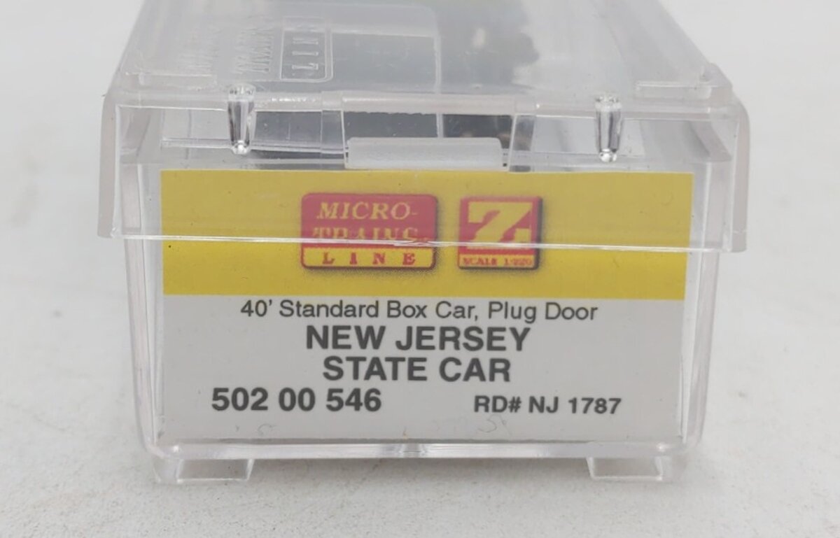 MicroTrains 50200546 Z New Jersey State 40' Standard Plug-Door Boxcar #1787 LN/Box