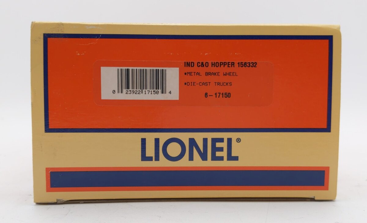 Lionel 6-17150 O Gauge Chesapeake and Ohio 3-Bay Hopper #156332 LN/Box