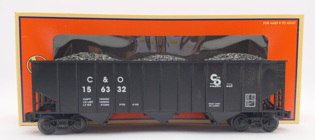 Lionel 6-17150 O Gauge Chesapeake and Ohio 3-Bay Hopper #156332 LN/Box