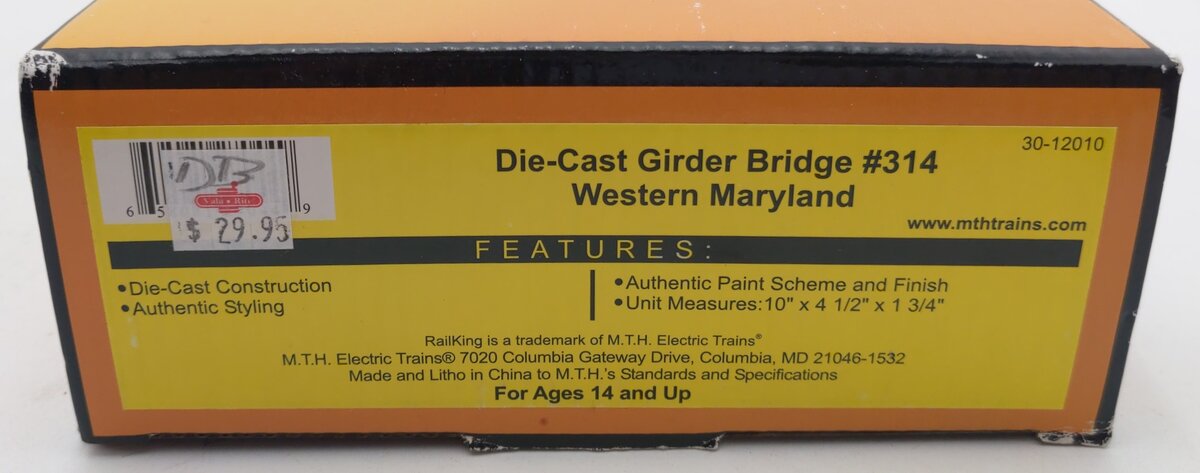 MTH 30-12010 O Western Maryland Girder Bridge #314
