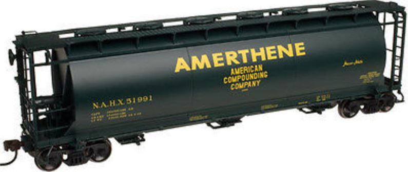 Atlas 20001874 HO Scale NAHX/Amerthene 3-Bay Cylindrical Hopper #51988