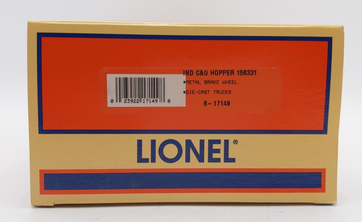 Lionel 6-17149 O Gauge Chesapeake and Ohio 3-Bay Hopper #156331 LN/Box