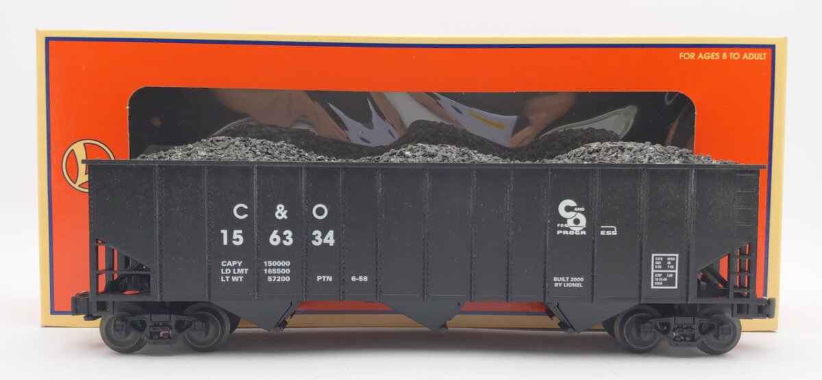 Lionel 6-17152 O Gauge Chesapeake and Ohio 3-Bay Hopper #156334 LN/Box