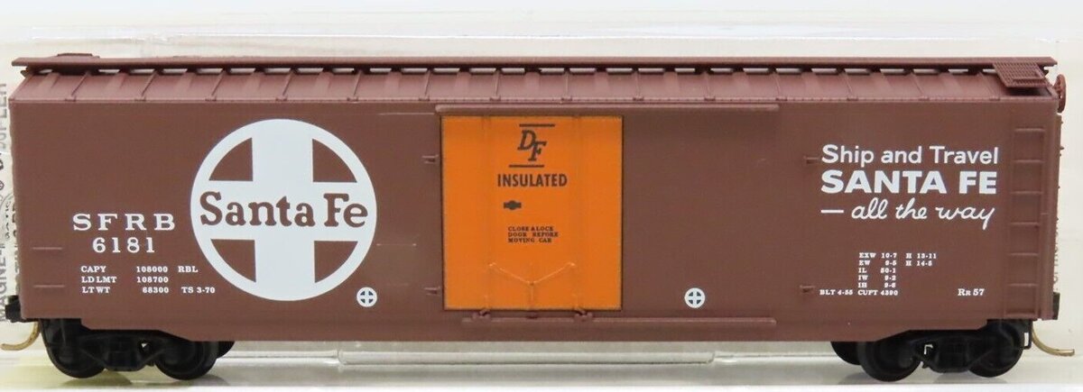 Micro-Trains 32050/4 N Scale Santa Fe 50' Standard Plug Door Boxcar #6181