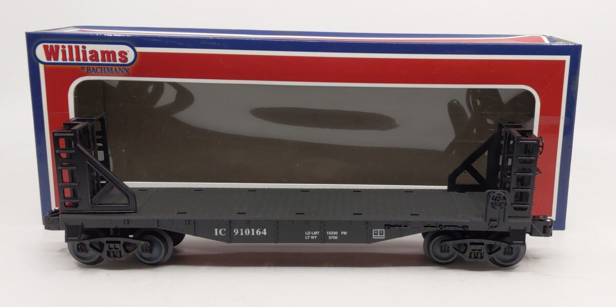 Williams 47506 O Gauge Illinois Central 40' Flat Car w/ Bulheads #910164