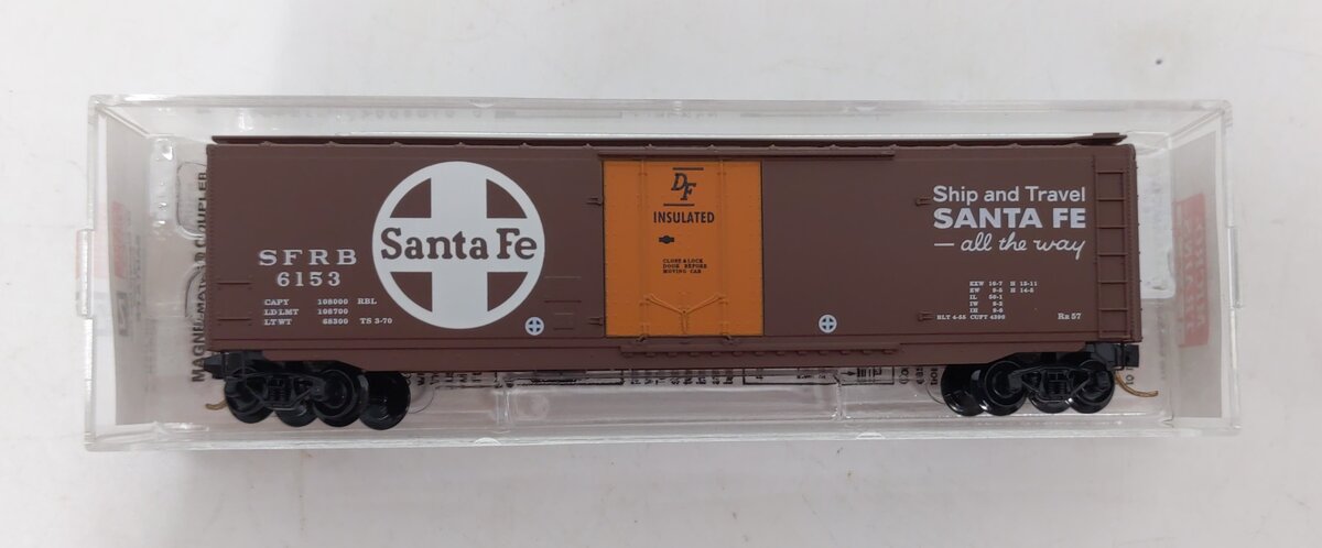 Micro-Trains 03200050/1 N Scale Santa Fe 50 Standard Plug Door Boxcar #6153 LN/Box