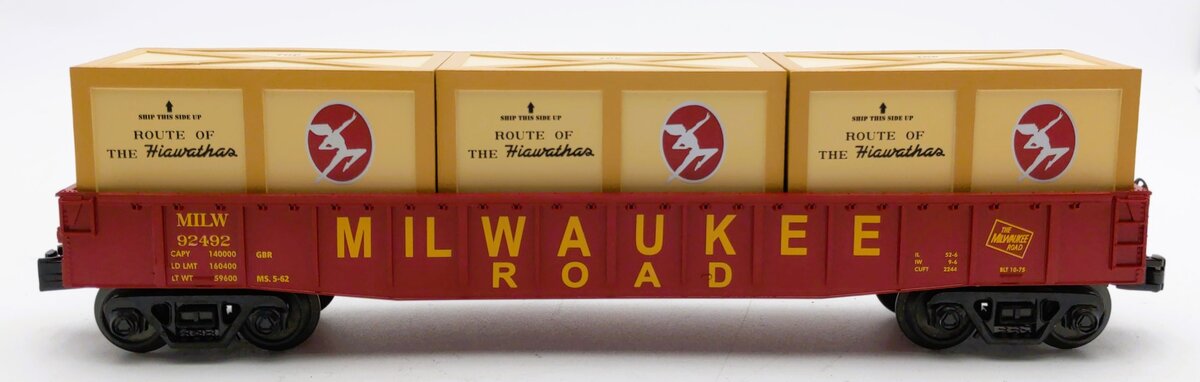 MTH 30-72042 O Gauge Milwaukee Road Gondola Car #92492 w/Crates
