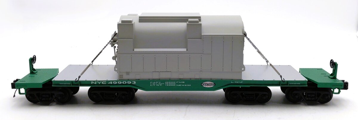 MTH 20-98889 O NYC 47' TTX Heavy Duty Flat Car w/Transformer