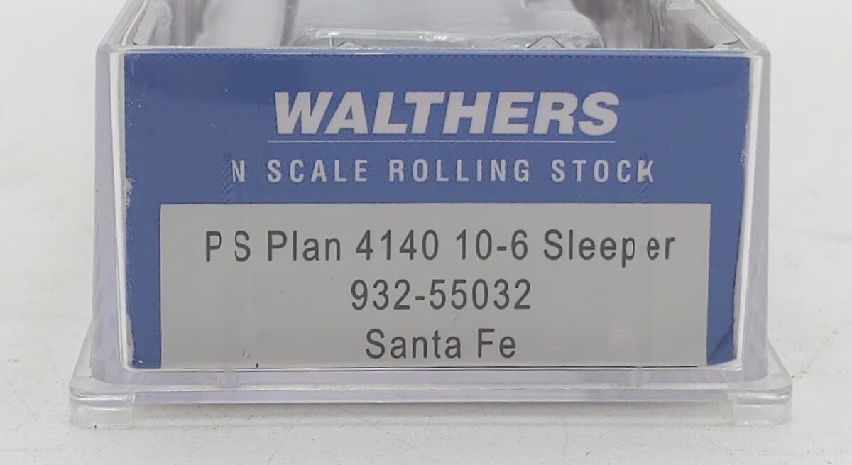 Walthers 932-55032 N Scale Santa Fe F-S Plan 4140 10-6 Sleeper Passenger Car LN/Box