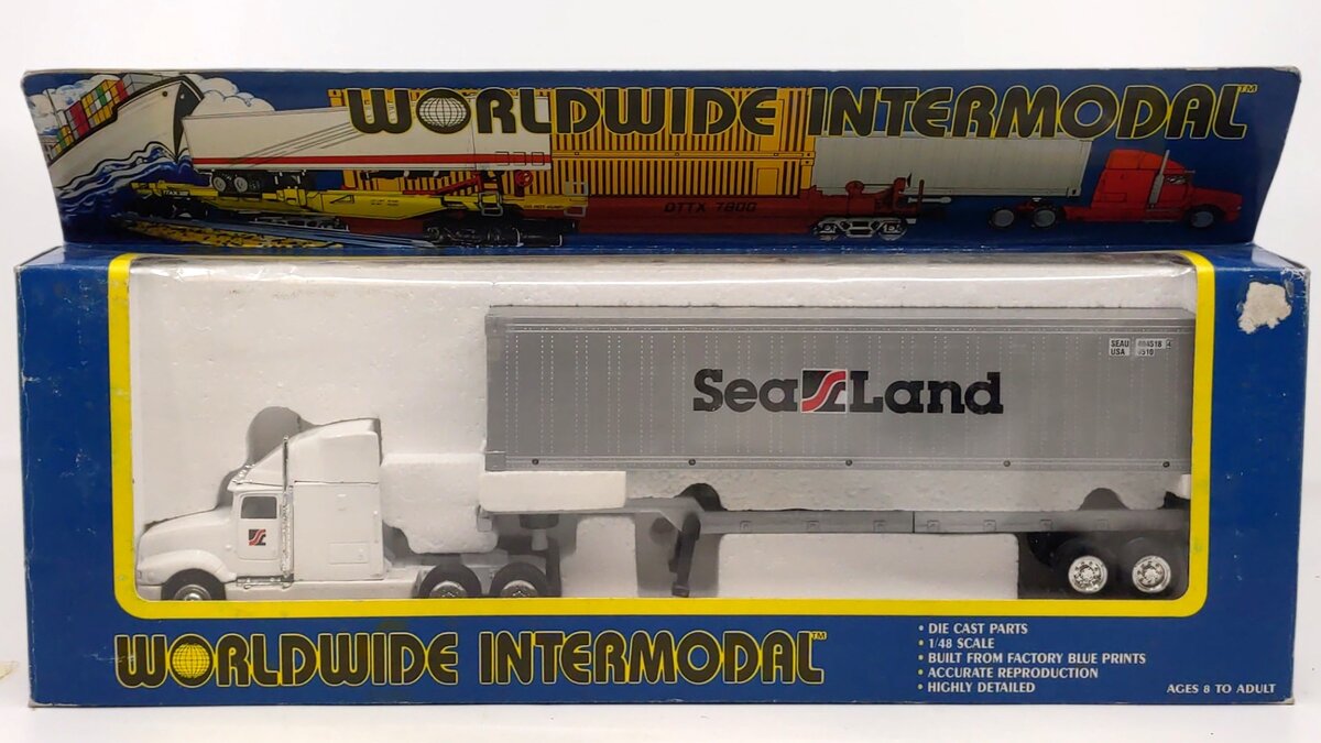 MDK, Inc. Worldwide Intermodal 86003 O 1:48 Sea Land Die Cast Tractor & Trailer EX/Box