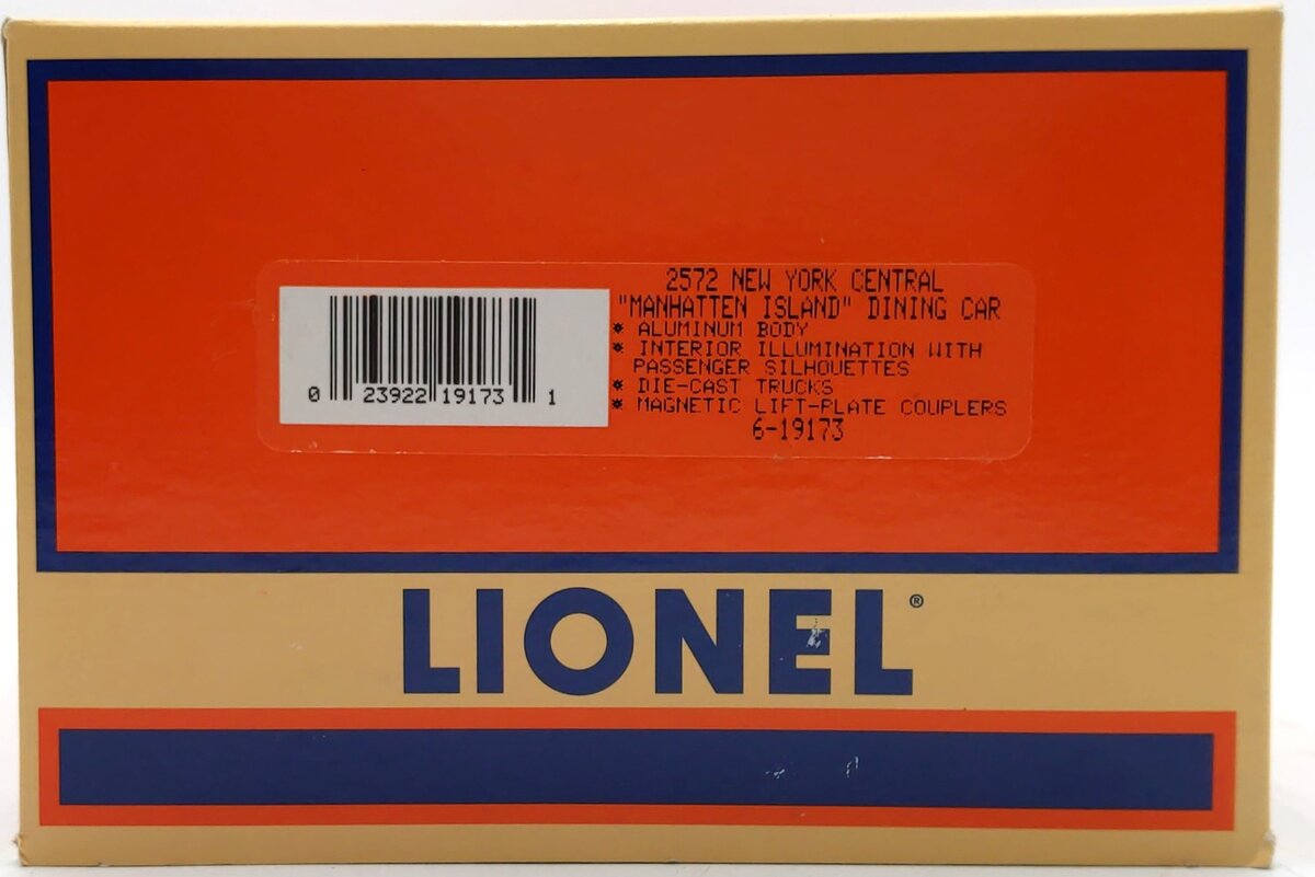 Lionel 6-19173 O Gauge New York Central Streamlined "Manhattan Island" Diner LN/Box