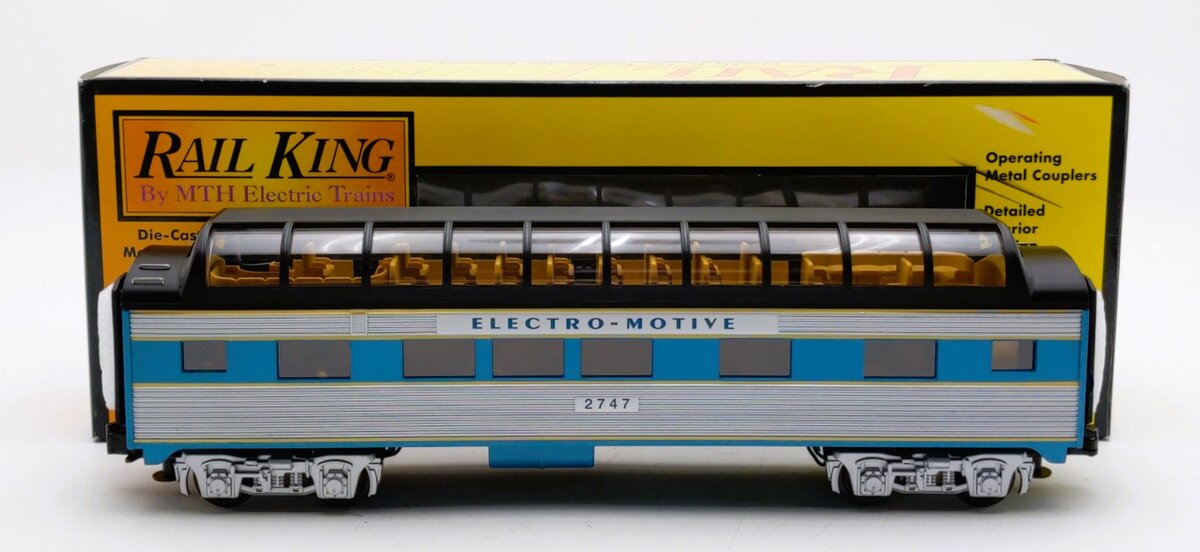 MTH 30-6143 O Gauge Electro-Motive Vista Dome Car #2747 LN/Box