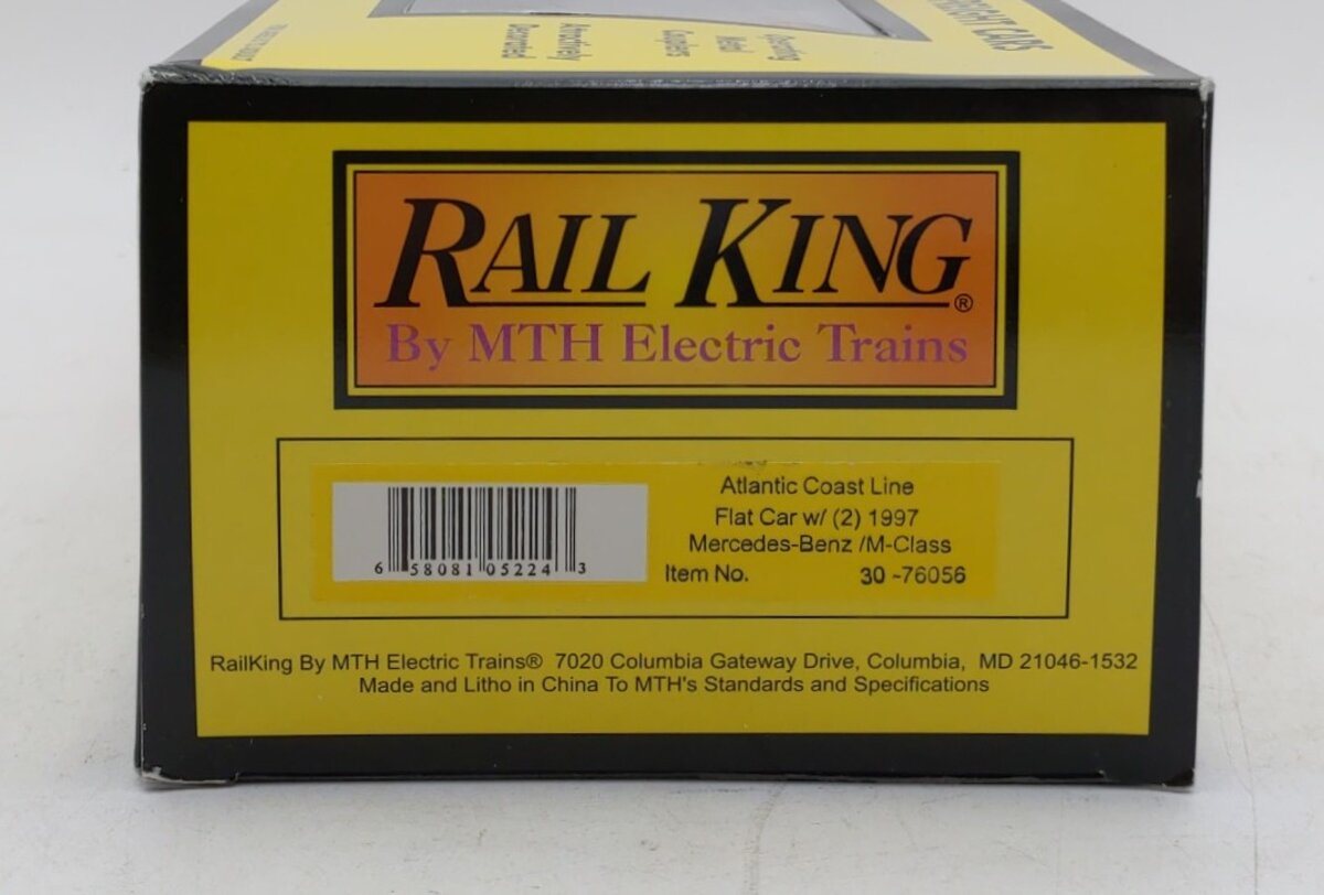 MTH 30-76056 O Atlantic Coast Line Flatcar w/2 1997 Mercedes-Benz Cars #110902 NIB
