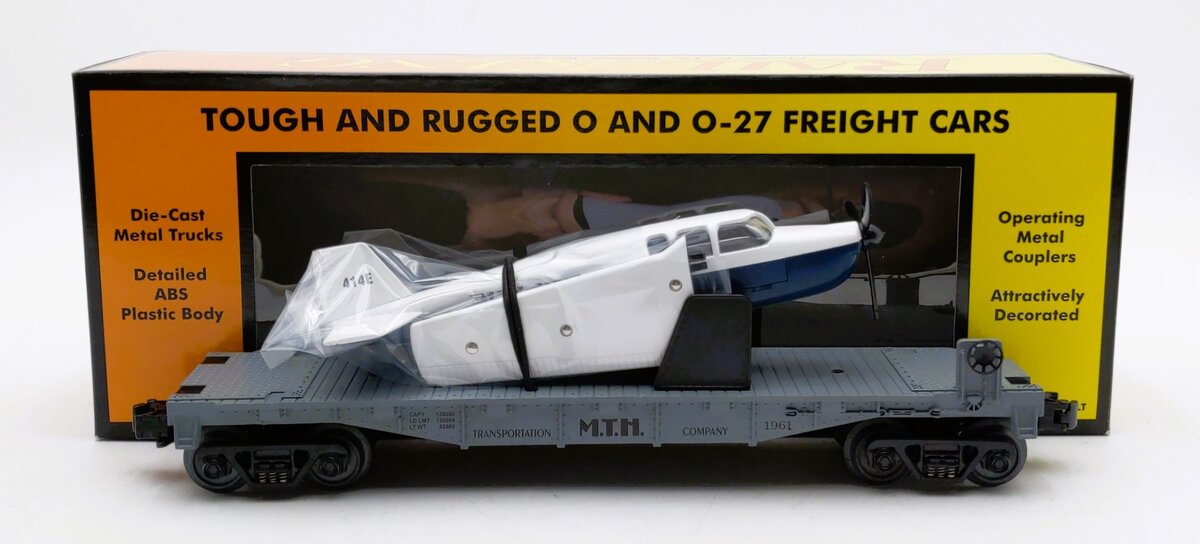 MTH 30-7672 O MTH Flatcar w/Airplane #1961 LN/Box