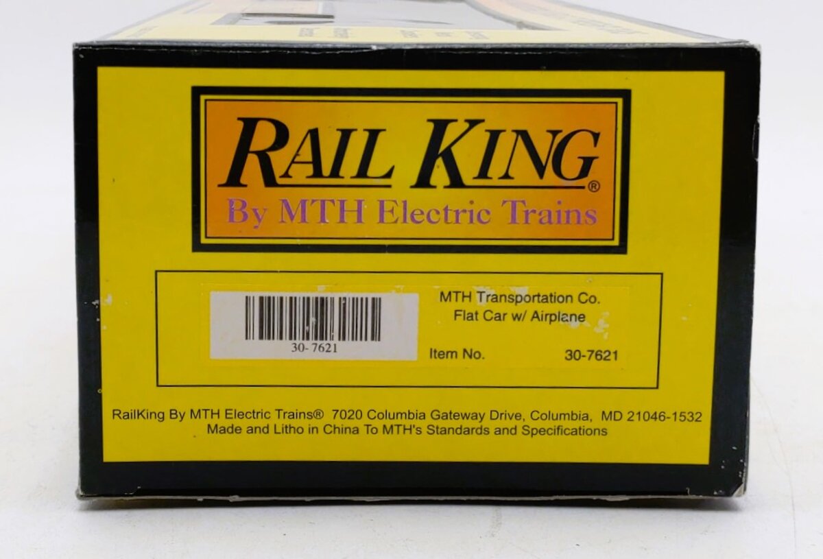 MTH 30-7621 O MTH Transportation Co Flatcar w/Red & White Airplane #1959 LN/Box