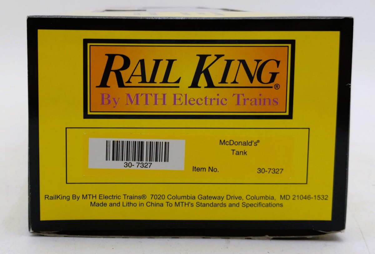 MTH 30-7327 O Gauge McDonalds Black Single Dome Tank Car #78391 NIB