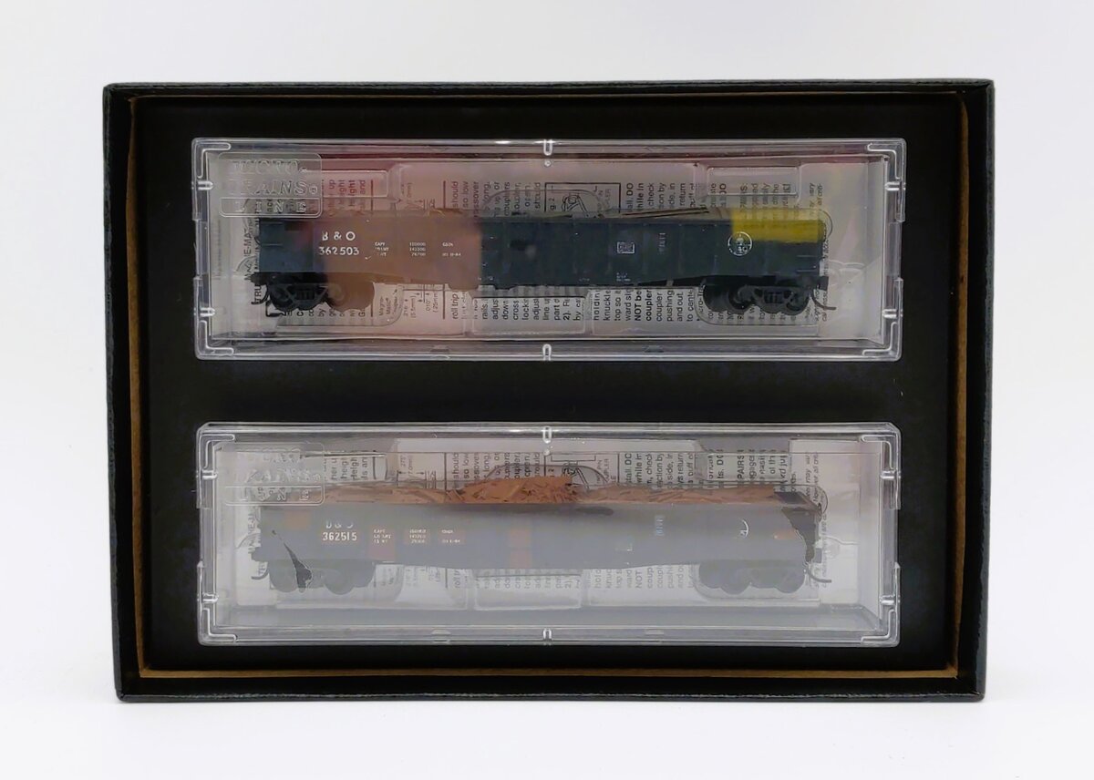 Micro-Trains 99305960 N Baltimore & Ohio 50' Weathered Gondola w/Load (Set of 2)