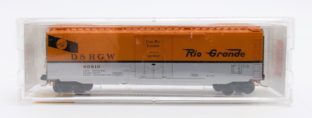Micro-Trains 03200220 N Scale D&RGW 50' Standard Steel Plug Door Boxcar #60810