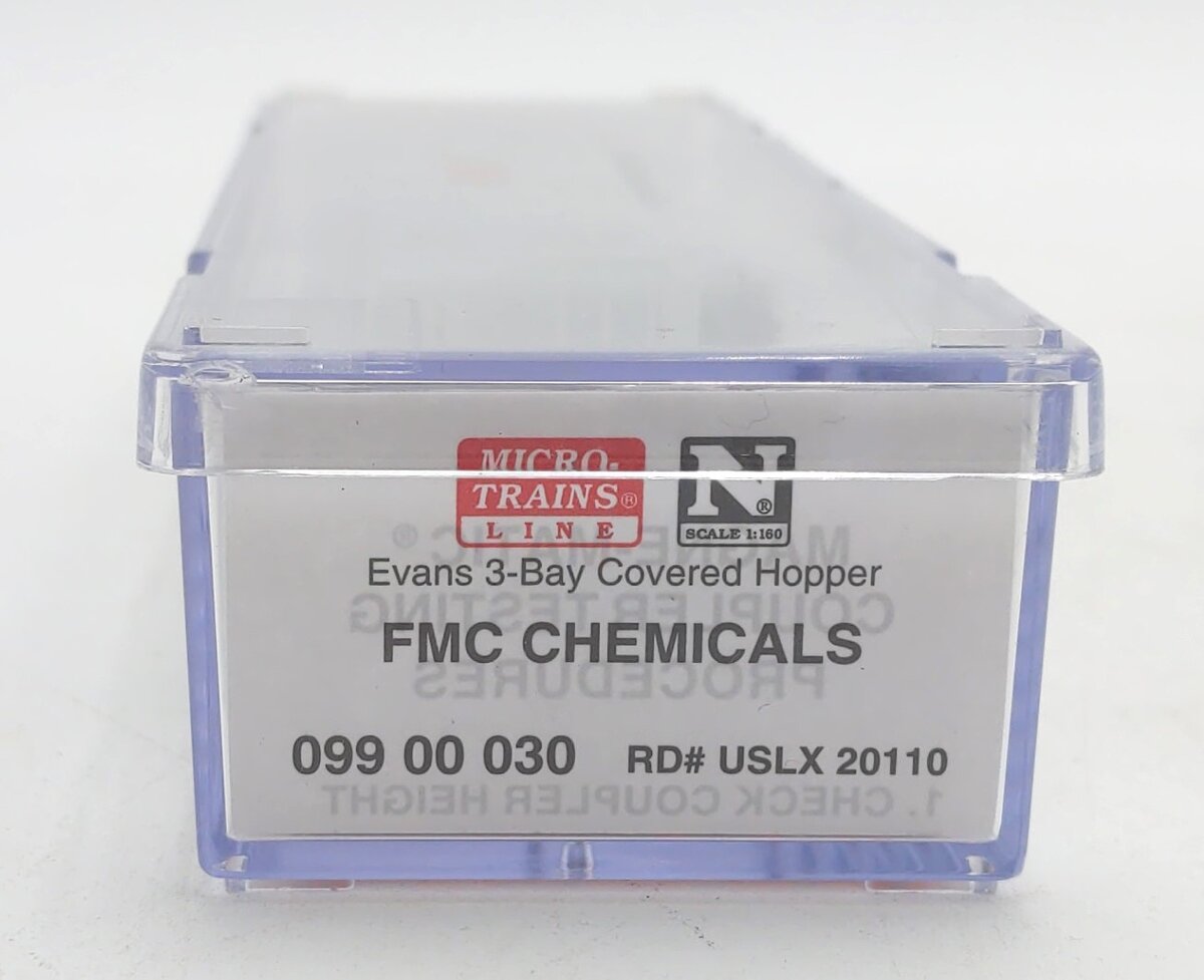 Micro-Trains 09900030 N FMC Chemicals 3-Bay Evans Covered Hopper #20110