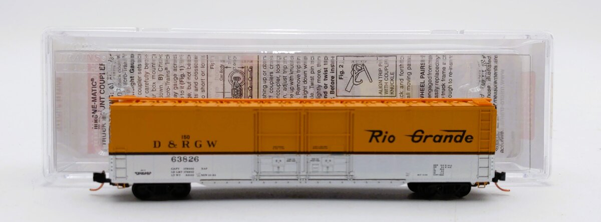 Micro-Trains 12200090 N D&RGW 60' Double Plug Door Boxcar #63826