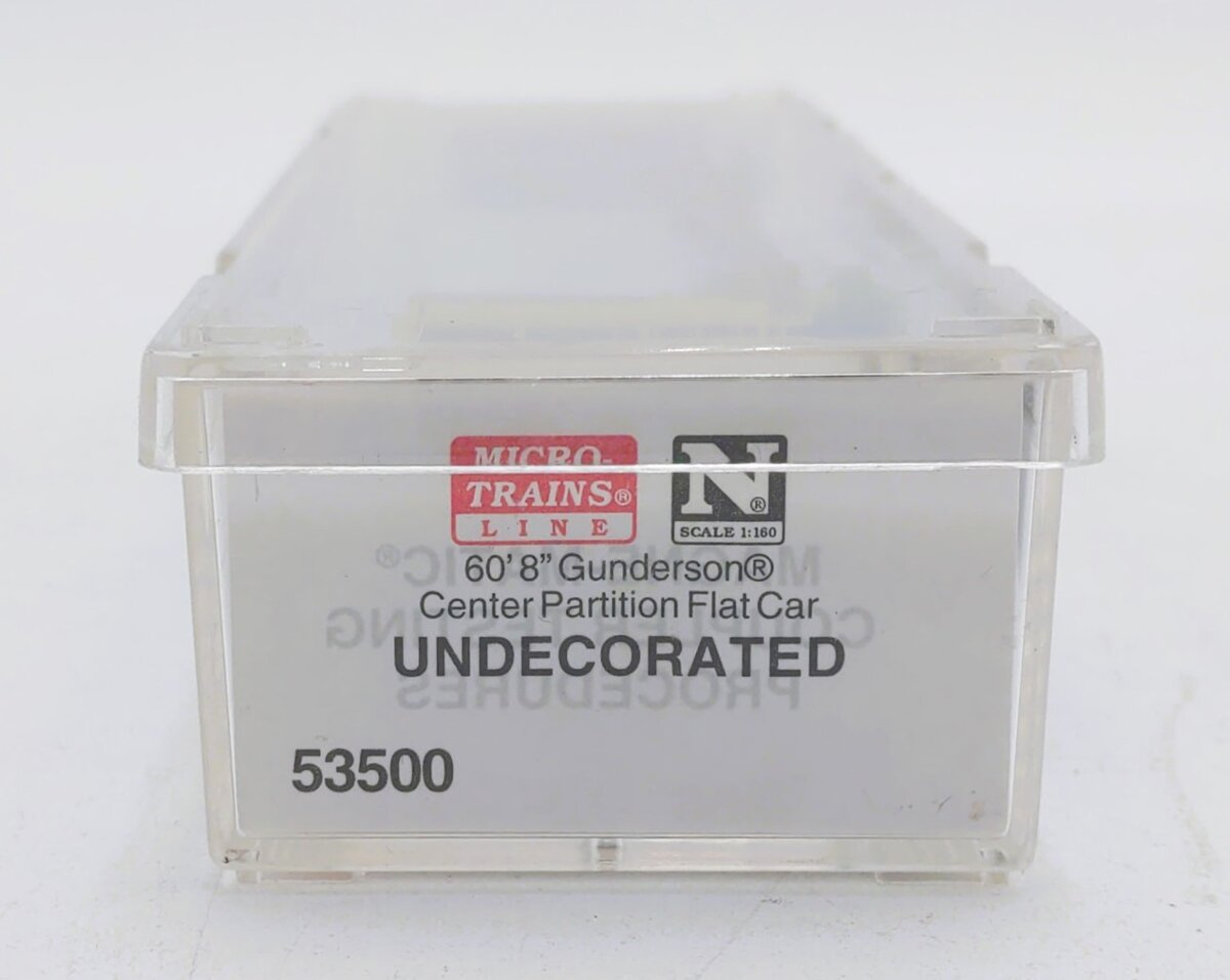 Micro-Trains 05300500 N Undecorated 60' 8" Gunderson Center Partition Flatcar
