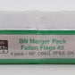 Micro-Trains 02300252 N BN Merger Fallen Flags #5 Freight Car (Set of 4)
