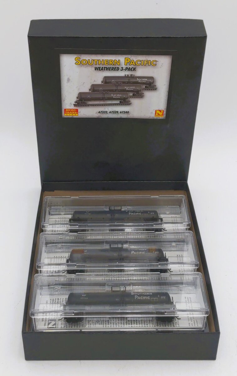Micro-Trains 99305870 N Scale Southern Pacific Weathered Tank Car (Set of 3) LN/Box
