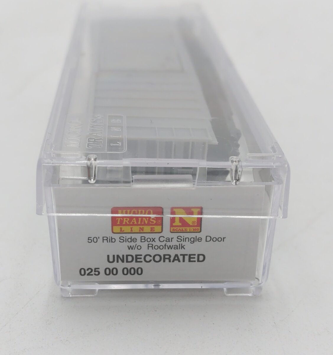 Micro-Trains 02500000 N Undecorated 50' Single Door Rib Side Boxcar