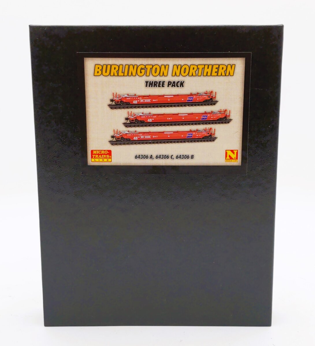Micro-Trains 99300182 N Burlington Northern 70' Husky Stack Well Car (Set of 3)