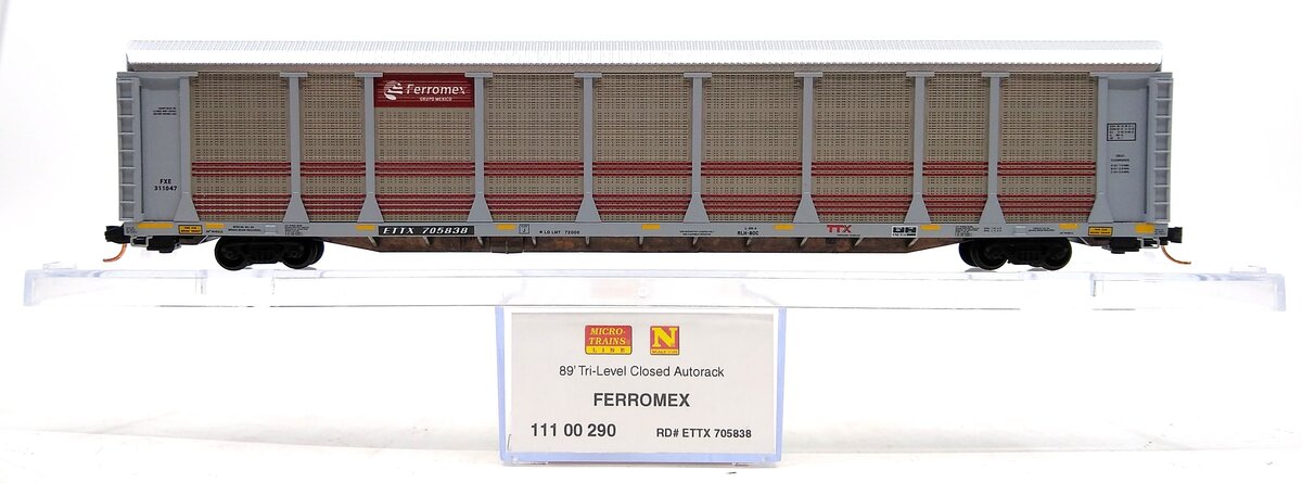 Micro-Trains 11100290 N Ferromex ETTX 89' Tri-Level Enclosed Autorack #705838