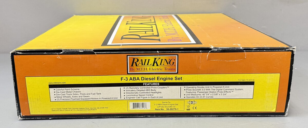 MTH 30-20279-1 Santa Fe F-3 ABA Diesel Engine Set w/PS 3.0 #26/33/30A