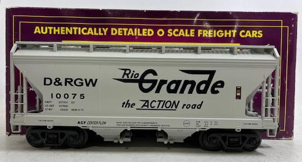 MTH 20-97729 O Gauge Denver & Rio Grande Western 2-Bay Centerflow Hopper #10075