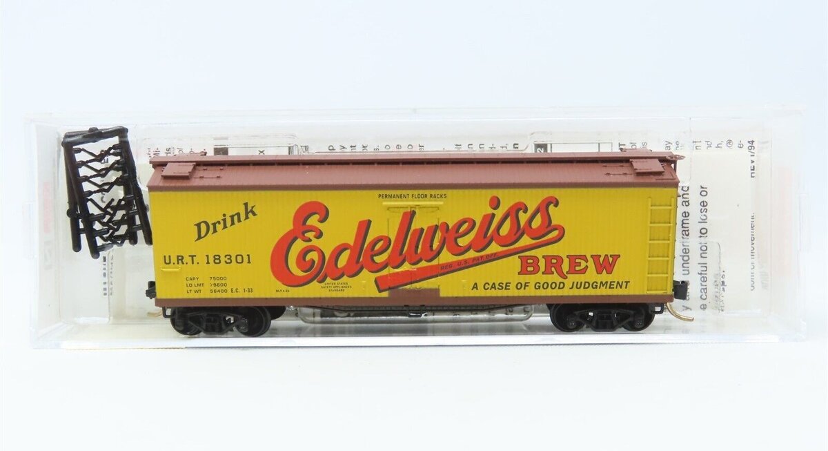 Micro-Trains 04900430 N Edelweiss Brew 40' Double Sheathed Wood Reefer #18301 LN/Box