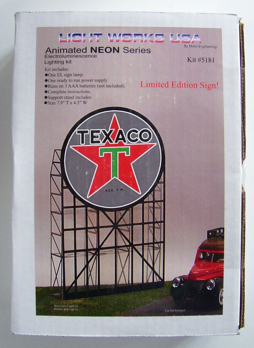 Light Works 5181 HO Scale Animated Neon Texaco Sign