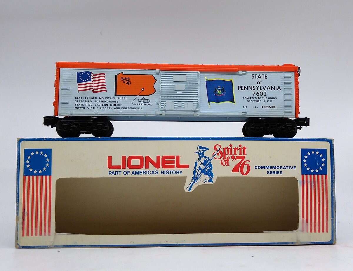 Lionel 6-7602 O Gauge Spirit of 76 State of Pennsylvania Boxcar #7602 NIB