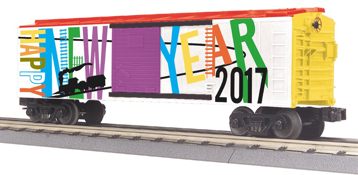 MTH 30-74844 O Gauge Happy New Year RailKing Boxcar