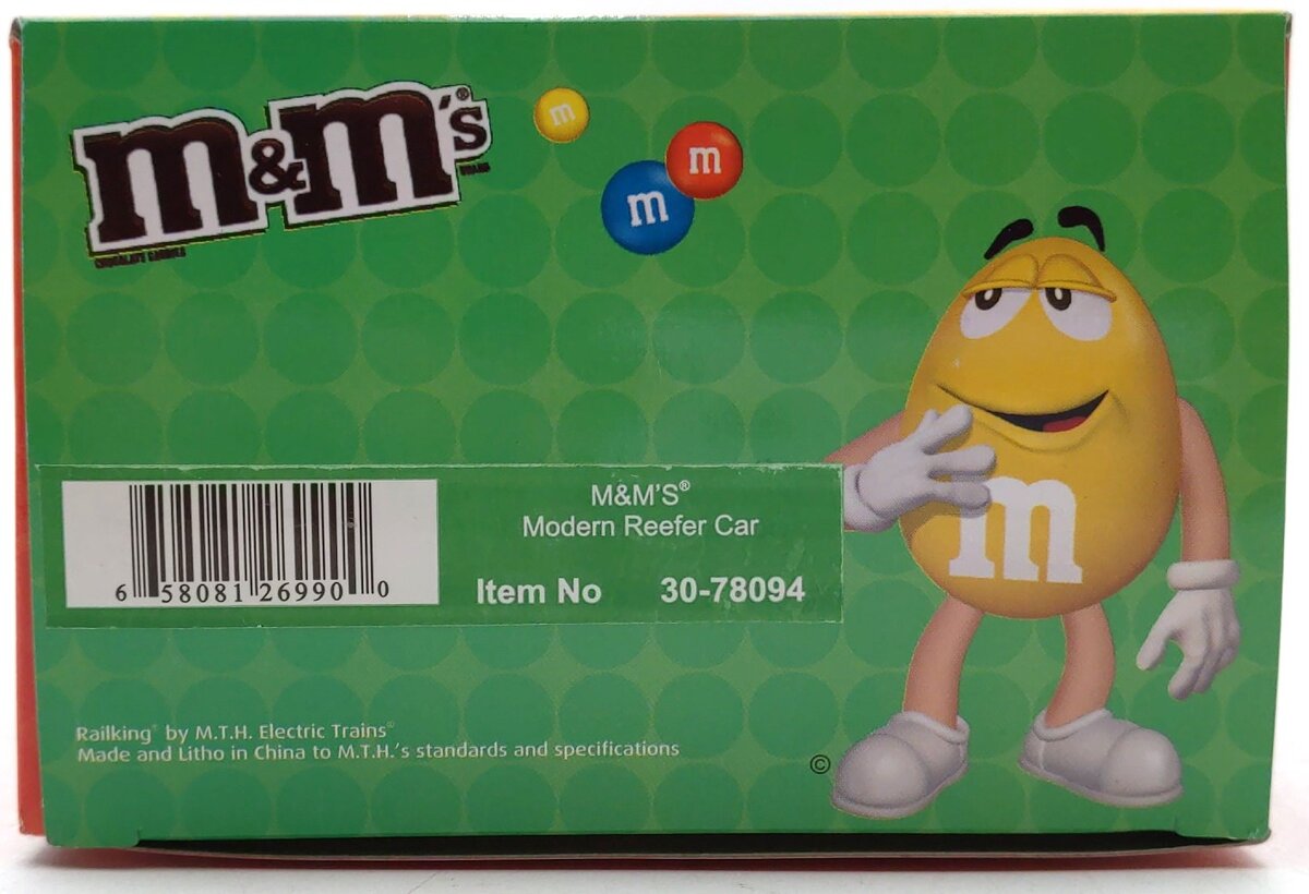 MTH 30-78094 O Gauge M&M'S Modern Reefer Car