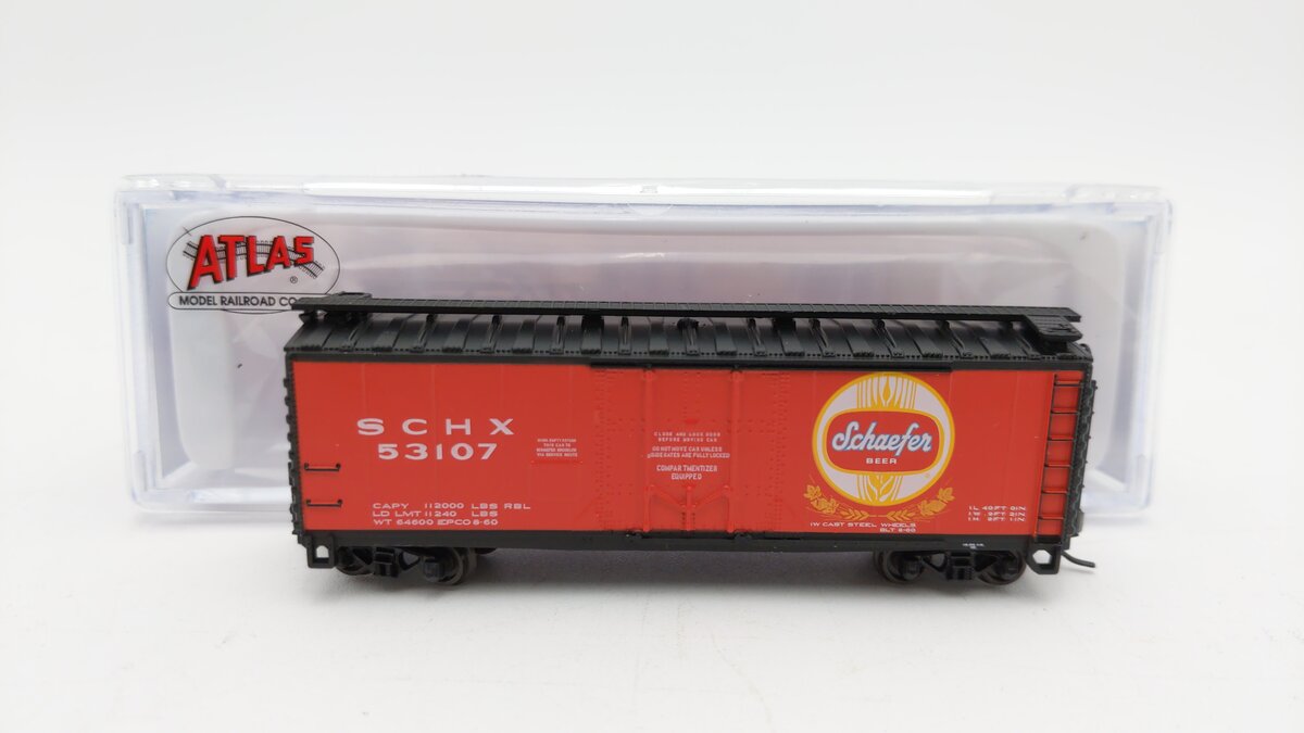 Atlas 50005652 N 40'Plug Door Box Car Schaefer 53107